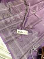 Suchitra (semi silk saree) - Lavender - Image 3