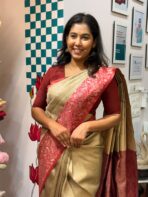 Lakshmi (Semi silk) - Gold Ivory - Image 6