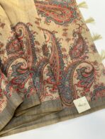 Rinita (Printed Chanderi) - Flax yellow - Image 2