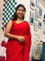 Zareen (Designer Georgette) - Red - Image 9