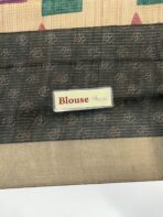 Himaja (Printed Tussar) - Sand beige with Plum & Rose - Image 5