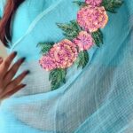 Day dream (Embroidered Kota) - Baby blue