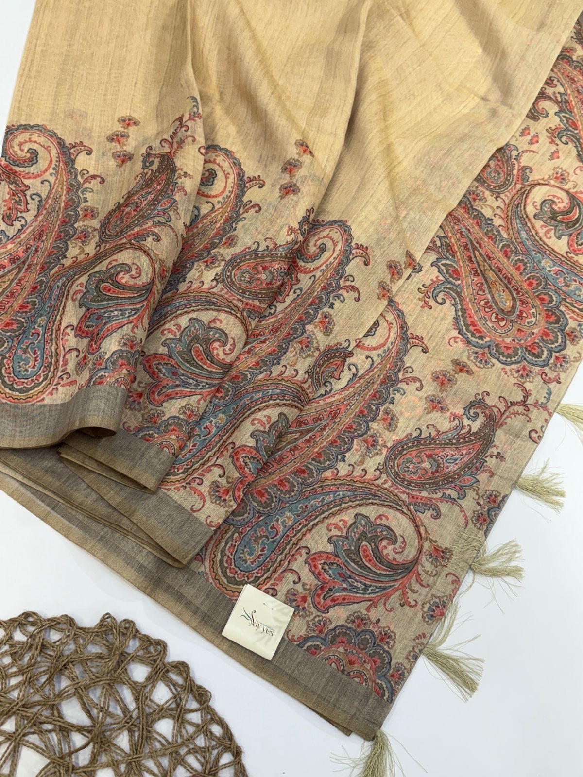 7b7d38a4-37a2-4ff0-a6dd-bb8d256292ba Rinita (Printed Chanderi) - Flax yellow - Image 1