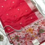 Aaradhana (Paithani Heritage silk) - Tomato Pink