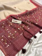 Clara (Embroidered Linen) - Maroon - Image 3