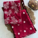Retro (Embroidered georgette) - Wine red