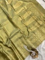 Kanikha (Banarasi soft silk) - Golden Olive