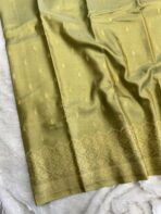 Kanikha (Banarasi soft silk) - Golden Olive - Image 2