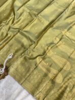 Kanikha (Banarasi soft silk) - Golden Olive - Image 4