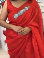 Day dream (Embroidered Kota) - Red - Image 2