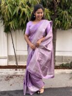 Suchitra (semi silk saree) - Lavender