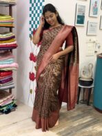 Manjari (Semi silk) - Burnt coffee brown - Image 7