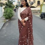 Retro (Embroidered georgette) - Brown
