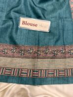 Vanvriti (Semi Tussar) - Teal green - Image 4