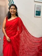 Zareen (Designer Georgette) - Red