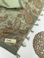 Rinita (Printed Chanderi) - Pastel green - Image 3