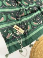Agalya (Tussar) - Dusty emerald - Image 3
