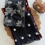 Retro (Embroidered georgette) - Black