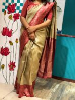 Lakshmi (Semi silk) - Gold Ivory - Image 7