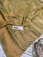 Banarasi soft silk in Pista green - Image 2