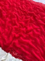 Zareen (Designer Georgette) - Red - Image 6