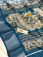 Smrithi (Dola silk) - Teal Blue - Image 4