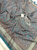 Vanvriti (Semi Tussar) - Teal green - Image 2