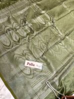 Suchitra (semi silk saree) - Pastel green - Image 4