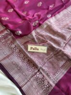 Shyamala (Banarasi silk blend) - Berry - Image 4