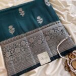 Shyamala (Banarasi silk blend) - Regal Teal