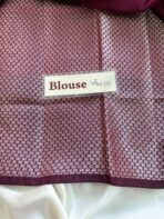 Shyamala (Banarasi silk blend) - Berry - Image 5