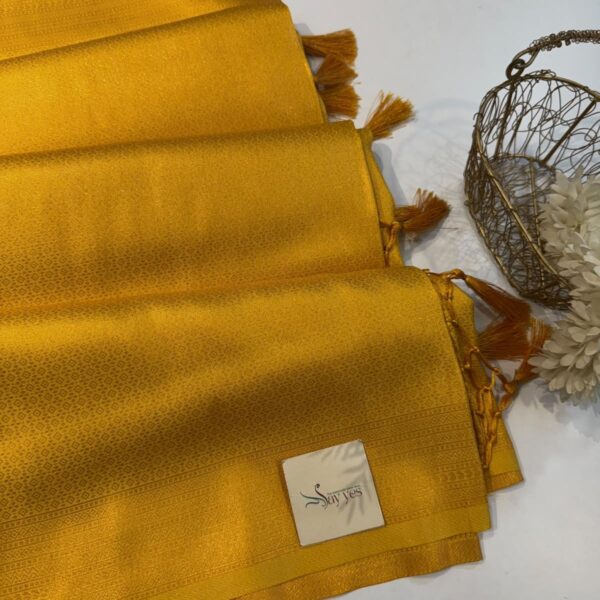 Devi (Banarasi soft silk) - Sunshine yellow
