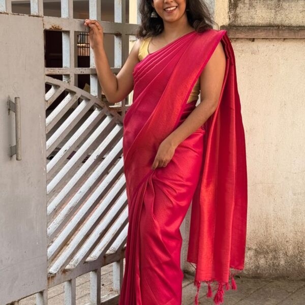 Devi (Banarasi soft silk) - Hot pink