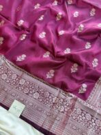 Shyamala (Banarasi silk blend) - Berry - Image 3