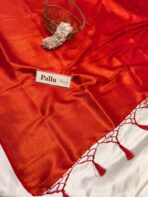 Devi (Banarasi soft silk) - Vermilion Red - Image 2