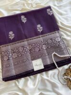 Shyamala (Banarasi silk blend) - Dark Plum