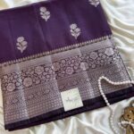 Shyamala (Banarasi silk blend) - Dark Plum