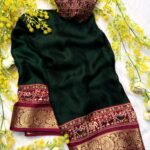 Liora ( Marshmallow Georgette) -  Bottle green