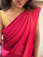 Devi (Banarasi soft silk) - Hot pink - Image 4