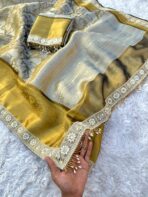 Sukhi (saree) - Silver & Gold - Image 4