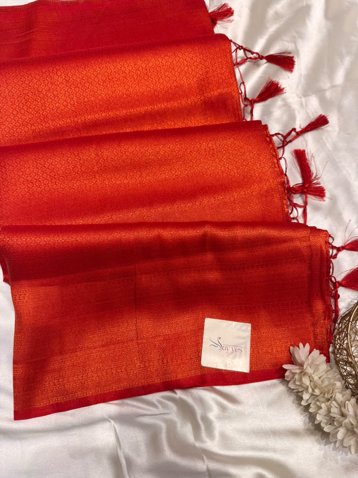 9bebbc56-40b3-438e-81b1-f76e83ed2f1d Devi (Banarasi soft silk) - Vermilion Red - Image 1