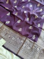 Shyamala (Banarasi silk blend) - Dark Plum - Image 2