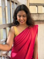 Devi (Banarasi soft silk) - Hot pink - Image 6