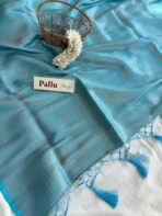 Devi (Banarasi soft silk) - Blue - Image 2