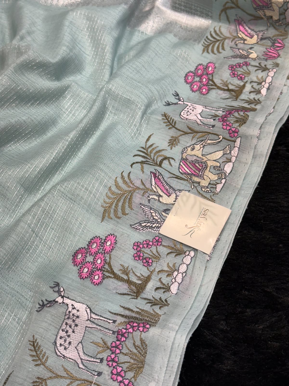 e2e7545a-62fa-46b1-b6b9-341a367881c8 Panchatantra (Kora silk) - Pastel blue - Image 1