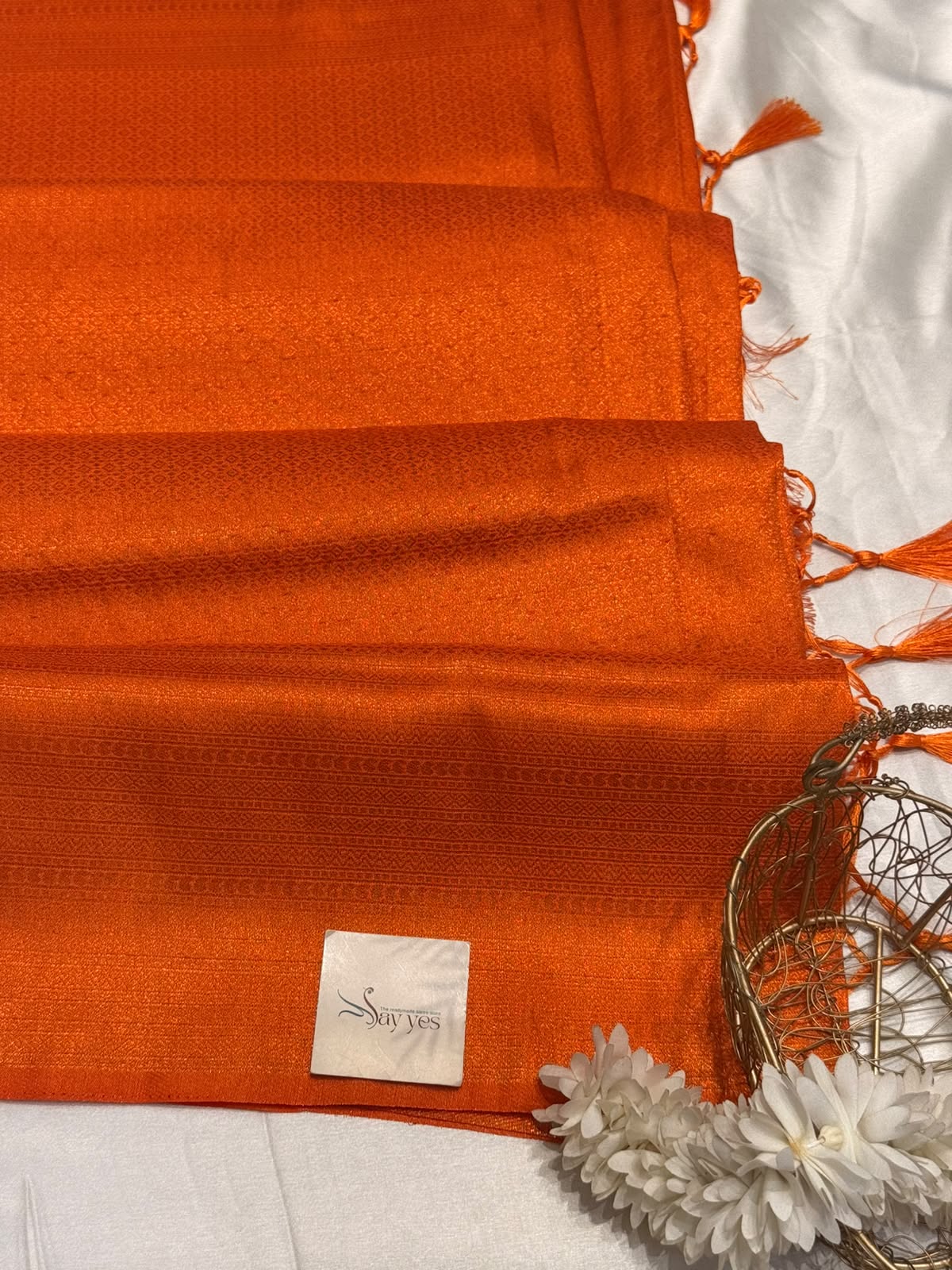 f134387d-3df8-4ec6-aaed-4e89949a0018 Devi (Banarasi soft silk) - Orange - Image 1
