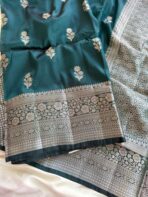 Shyamala (Banarasi silk blend) - Regal Teal - Image 3