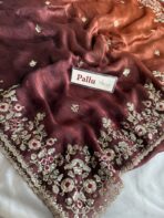 Tara (Embroidered Fendi silk) - Burgundy - Image 4