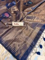Kamalam (Banarasi semi silk) - Navy blue - Image 4