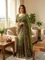 Tara (Embroidered Fendi silk) - Seaweed green - Image 2